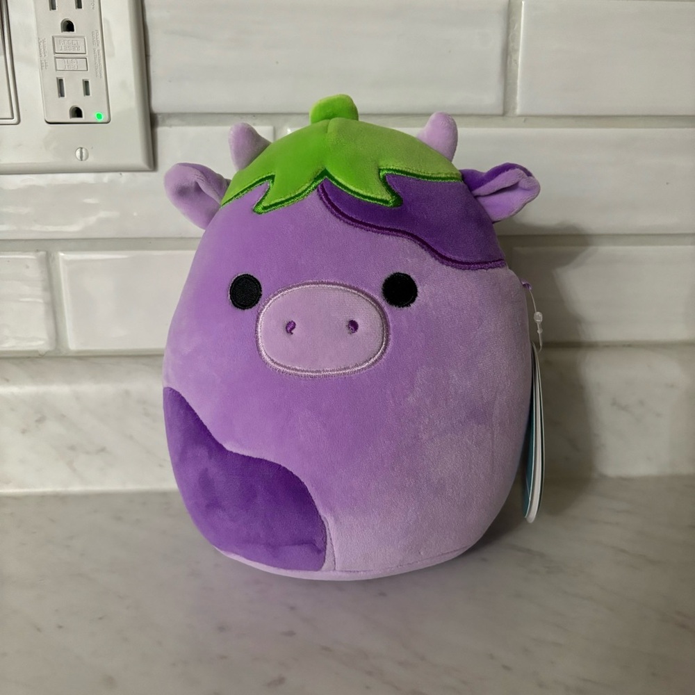 Frederick the Eggplant Cow Squishmallow